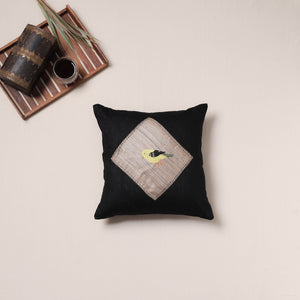 Bird Hand Embroidered Handloom Cushion Cover (16 x 16 in) 09