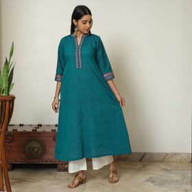 Green - Dharwad Cotton A-Line Kurta 15