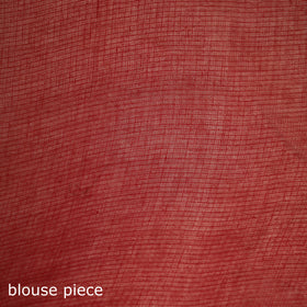 Red - Nazaakat Kota Doria Cotton Plain Saree with Blouse & Jewellery Set 147