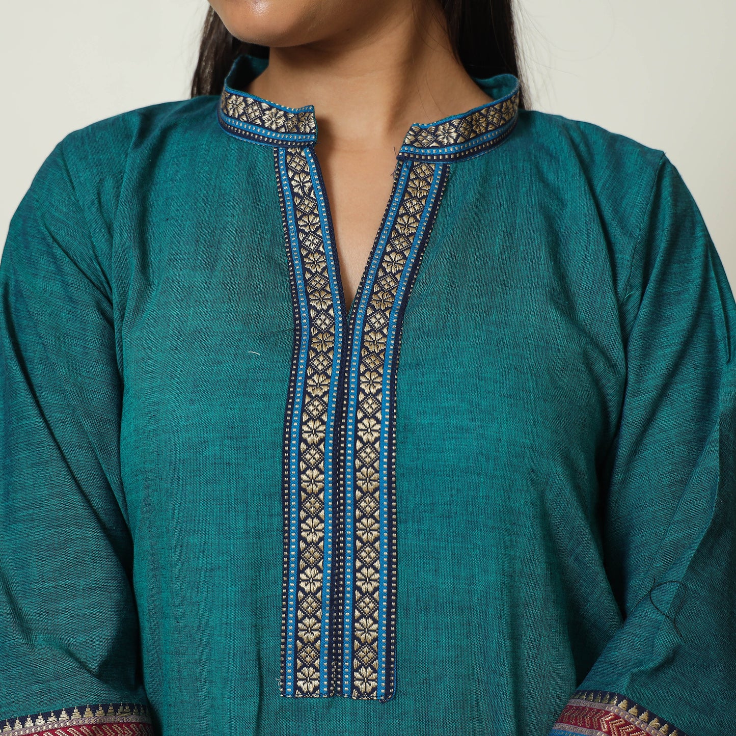 Green - Dharwad Cotton A-Line Kurta 15