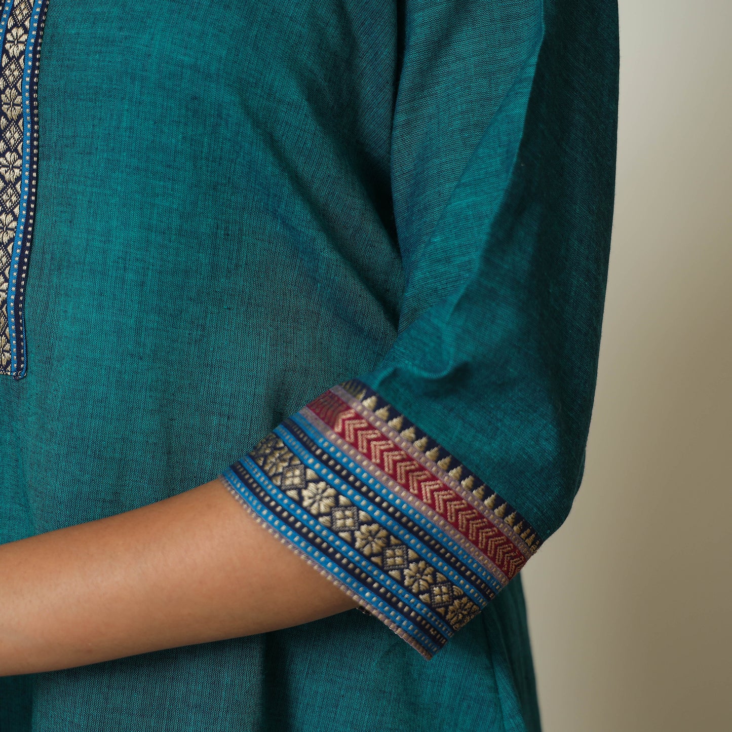 Green - Dharwad Cotton A-Line Kurta 15