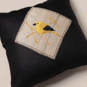 Bird Hand Embroidered Handloom Cushion Cover (16 x 16 in) 11