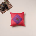 Floral Hand Embroidered Handloom Cushion Cover (16 x 16 in) 12
