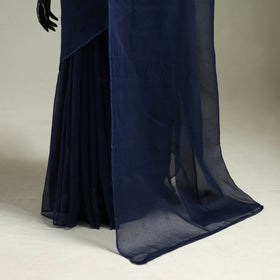 Blue - Nazaakat Kota Doria Cotton Plain Saree with Blouse & Jewellery Set 148