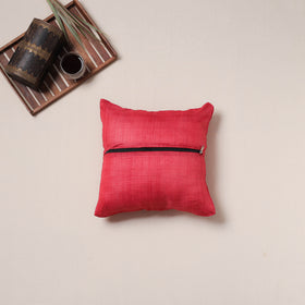 Floral Hand Embroidered Handloom Cushion Cover (16 x 16 in) 12