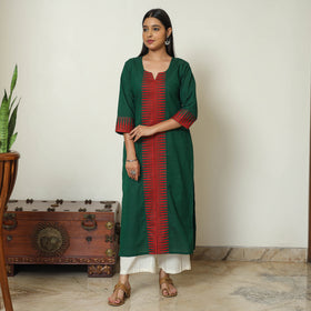 Green - Dharwad Cotton Straight Kurta 01