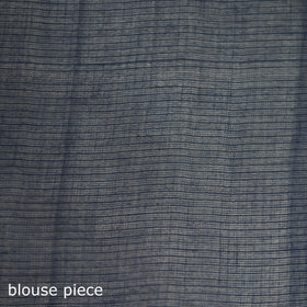Blue - Nazaakat Kota Doria Cotton Plain Saree with Blouse & Jewellery Set 148