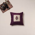 Floral Hand Embroidered Handloom Cushion Cover (16 x 16 in) 13