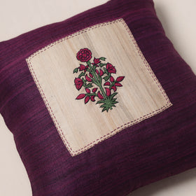 Floral Hand Embroidered Handloom Cushion Cover (16 x 16 in) 13