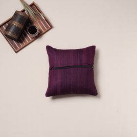 Floral Hand Embroidered Handloom Cushion Cover (16 x 16 in) 13