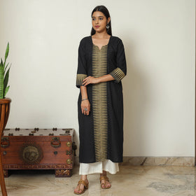 Black - Dharwad Cotton Straight Kurta 03