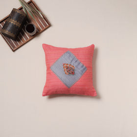 Floral Hand Embroidered Handloom Cushion Cover (16 x 16 in) 15