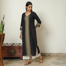 Black - Dharwad Cotton Straight Kurta 03