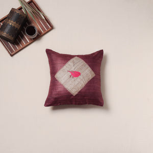 Bird Hand Embroidered Handloom Cushion Cover (16 x 16 in) 16