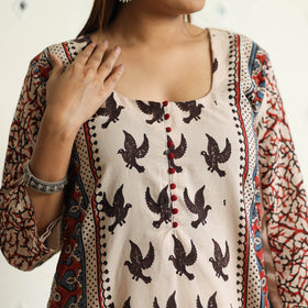 Limited Stock! Beige - Ajrakh Block Printed Cotton Straight Kurta
