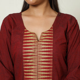 Maroon - Dharwad Cotton Straight Kurta 05