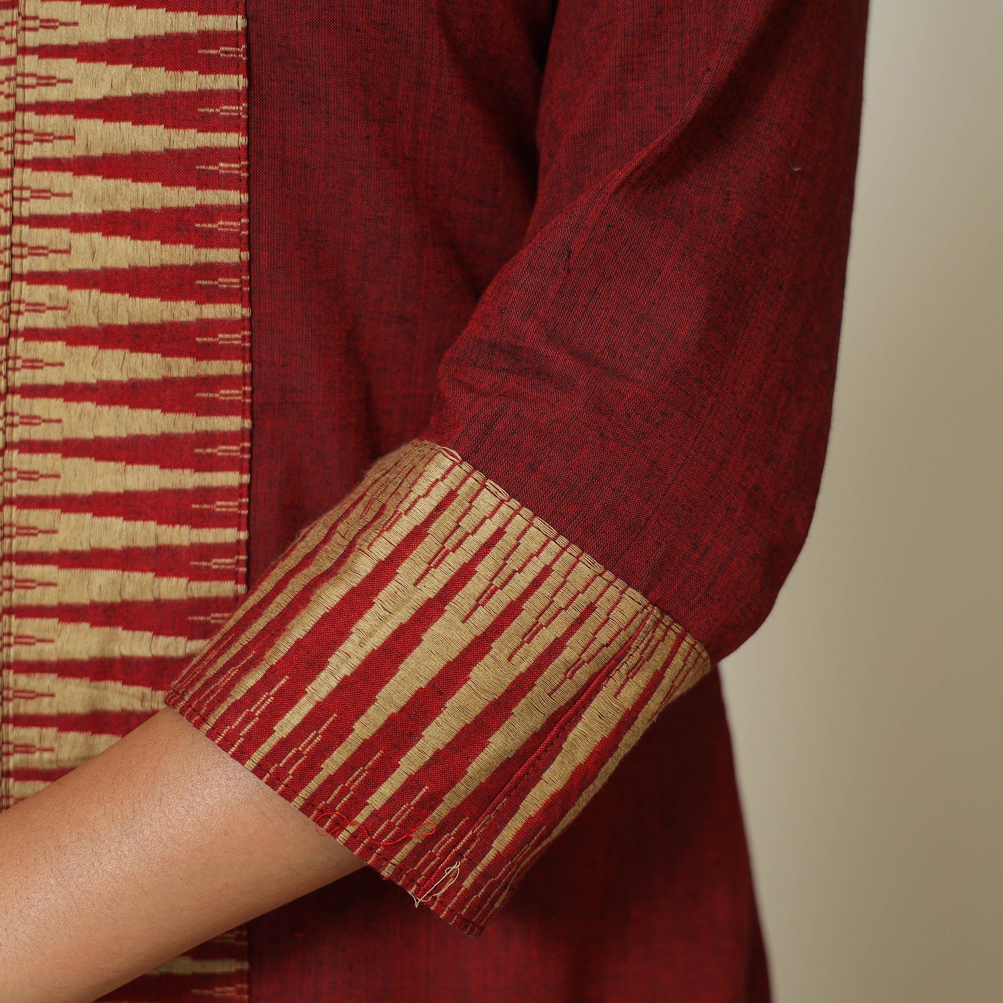 Maroon - Dharwad Cotton Straight Kurta 05
