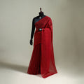 Red - Nazaakat Kota Doria Cotton Plain Saree with Blouse & Jewellery Set 150