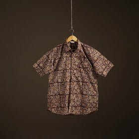 Men Half Sleeve Pedana Kalamkari Block Print Cotton Shirt 11
