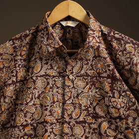 Men Half Sleeve Pedana Kalamkari Block Print Cotton Shirt 11