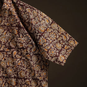 Men Half Sleeve Pedana Kalamkari Block Print Cotton Shirt 11