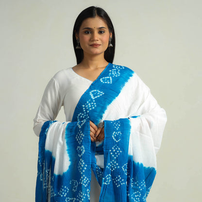 Blue - Kutch Bandhani Tie-Dye Cotton Dupatta 07