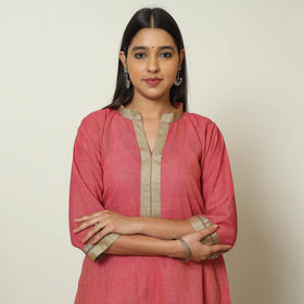 Pink - Dharwad Cotton A-Line Kurta 13