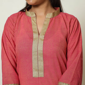 Pink - Dharwad Cotton A-Line Kurta 13