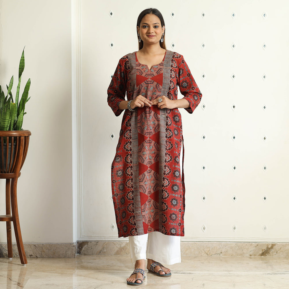  Ajrakh Block Printed Kurta