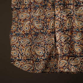 Men Half Sleeve Pedana Kalamkari Block Print Cotton Shirt 13