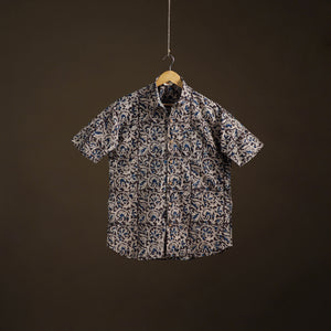 Men Half Sleeve Pedana Kalamkari Block Print Cotton Shirt 16