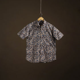 Men Half Sleeve Pedana Kalamkari Block Print Cotton Shirt 16