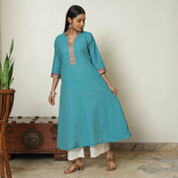 Blue - Dharwad Cotton A-Line Kurta 11