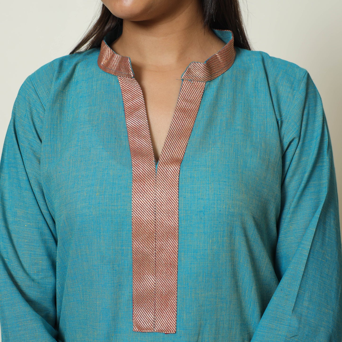 Blue - Dharwad Cotton A-Line Kurta 11