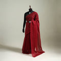 Red - Nazaakat Kota Doria Cotton Plain Saree with Blouse & Jewellery Set 153