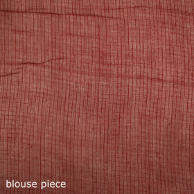 Red - Nazaakat Kota Doria Cotton Plain Saree with Blouse & Jewellery Set 153