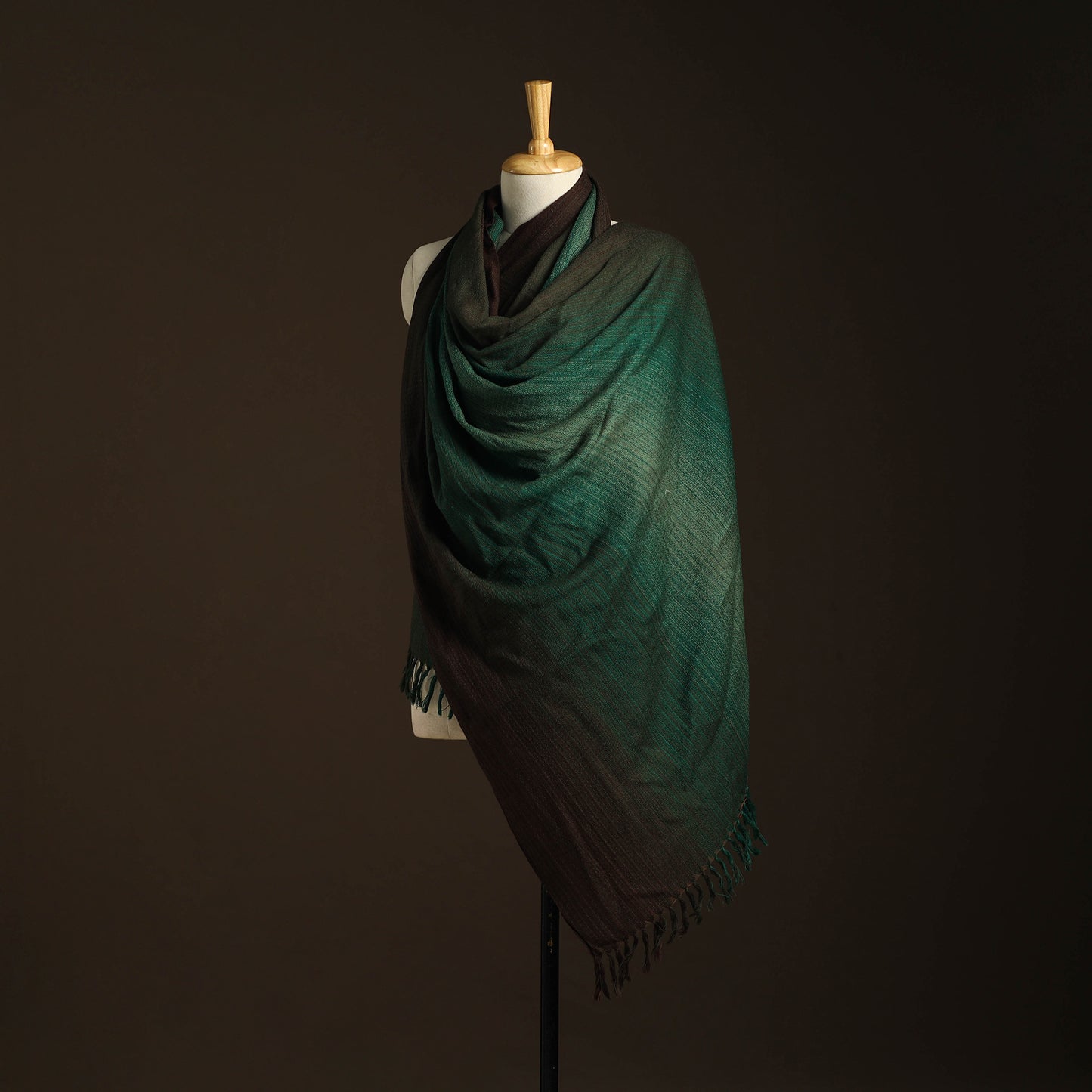 Green - kumaun handwoven merino wool shawl for women 55