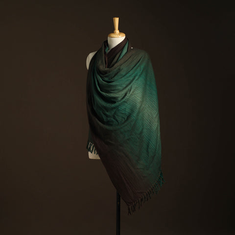 Green - kumaun handwoven merino wool shawl for women 55