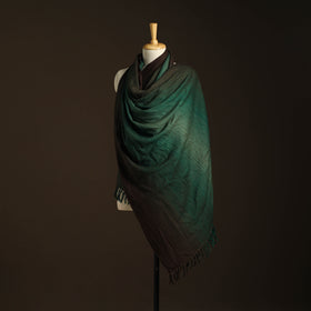 Green - kumaun handwoven merino wool shawl for women 55