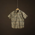 Men Half Sleeve Pedana Kalamkari Block Print Cotton Shirt 08