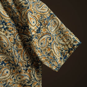 Men Half Sleeve Pedana Kalamkari Block Print Cotton Shirt 08