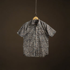 Men Half Sleeve Pedana Kalamkari Block Print Cotton Shirt 14