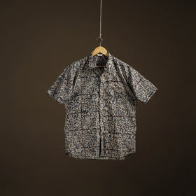 Men Half Sleeve Pedana Kalamkari Block Print Cotton Shirt 14