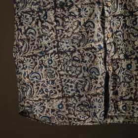 Men Half Sleeve Pedana Kalamkari Block Print Cotton Shirt 14