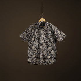 Men Half Sleeve Pedana Kalamkari Block Print Cotton Shirt 03