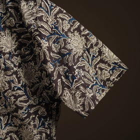 Men Half Sleeve Pedana Kalamkari Block Print Cotton Shirt 03
