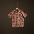 Men Half Sleeve Pedana Kalamkari Block Print Cotton Shirt 02