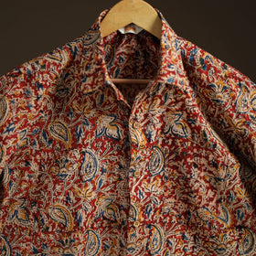 Men Half Sleeve Pedana Kalamkari Block Print Cotton Shirt 02