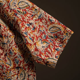 Men Half Sleeve Pedana Kalamkari Block Print Cotton Shirt 02