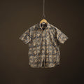 Men Half Sleeve Pedana Kalamkari Block Print Cotton Shirt 05